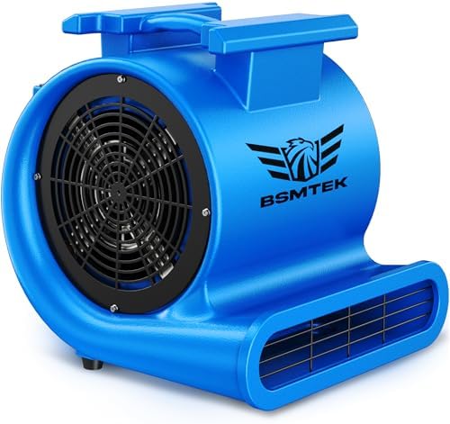 Air Mover Blower Fan, Industrial 1.5HP MAX10000CFM Monster Floor Blower Carpet Dryers - 3 Speeds, 4 Adjustable
