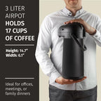 Airpot Coffee Carafe Dispenser with Pump Black 12 Hours Hot Water Retention, alternate view 3