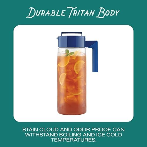 Airtight Pitcher - Durable BPA-Free Eastman Tritan Odor/Stain-Resistant Leakproof Lid for Iced Tea/Water, alternate view 4