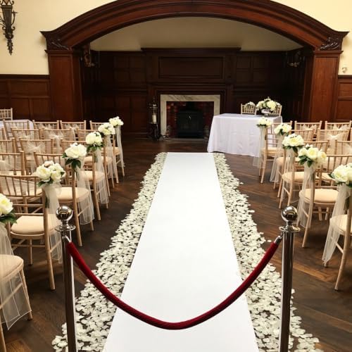 Aisle Runners Wedding Party White Aisle Runner Carpet Rugs for Step and Repeat Display, Ceremony Parties and