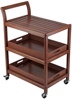 Albert 3-Tier Serving Cart, Walnut, 33"