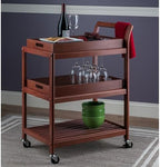 Albert 3-Tier Serving Cart, Walnut, 33", alternate view 2