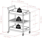 Albert 3-Tier Serving Cart, Walnut, 33", alternate view 3