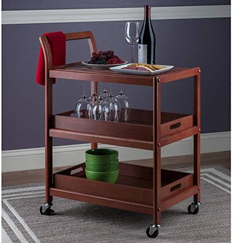 Albert 3-Tier Serving Cart, Walnut, 33", alternate view 5