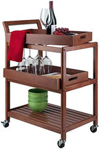 Albert 3-Tier Serving Cart, Walnut, 33", alternate view 6
