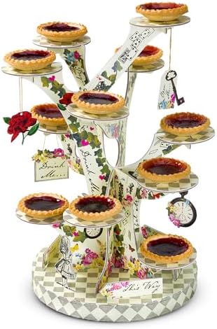 Alice in Wonderland Cupcake Cake Stand | Mad Hatter Themed Afternoon Tea Party Decorations | Table Centrepiece