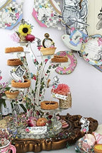 Alice in Wonderland Cupcake Cake Stand | Mad Hatter Themed Afternoon Tea Party Decorations | Table Centrepiece, alternate