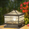 All Copper Steel Glass Outdoor Post lights, Waterproof Pillar Light, Vintage Patio Lawn Column Lamp, outdoor