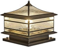 All Copper Steel Glass Outdoor Post lights, Waterproof Pillar Light, Vintage Patio Lawn Column Lamp, outdoor