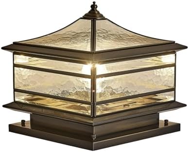 All Copper Steel Glass Outdoor Post lights, Waterproof Pillar Light, Vintage Patio Lawn Column Lamp, outdoor