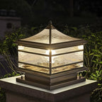 All Copper Steel Glass Outdoor Post lights, Waterproof Pillar Light, Vintage Patio Lawn Column Lamp, outdoor, alternate view