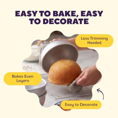 Aluminum 3D Sports Ball Cake Pan Set, Made Without PFAS in Each in Silver, alternate view 5