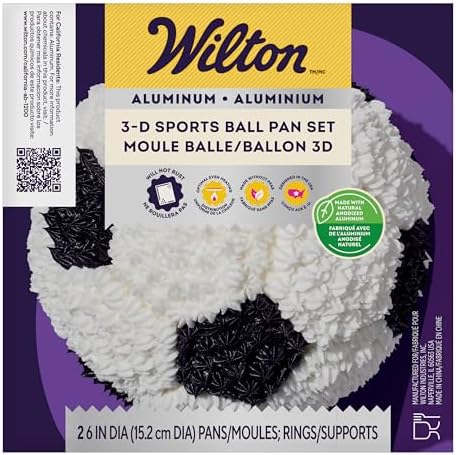 Aluminum 3D Sports Ball Pan Set, For Baking 6-Inch Spherical Shapes, Made With Natural Anodized Aluminum, Made, alternate