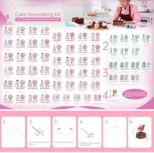 Aluminum Cake Decorating Kit, Baking Supplies Tools for Beginners & Pros, alternate view 4