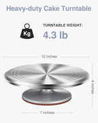 Aluminum Cake Turntable Rotating Decorating Kits for Cake Cupcake in White, alternate view 2