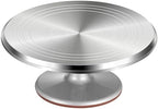 Aluminum Cake Turntable Rotating Non-slip Decorating Cupcake Cake in Silver