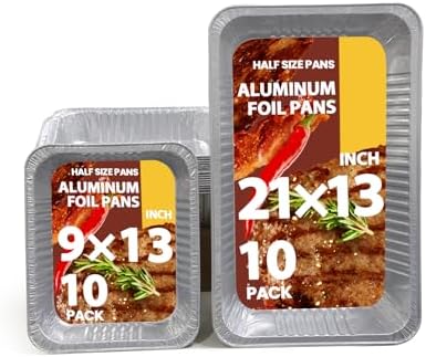 Aluminum Foil Pans 20 Pack, 9x13 10 Pack, 21x13 10 Pack