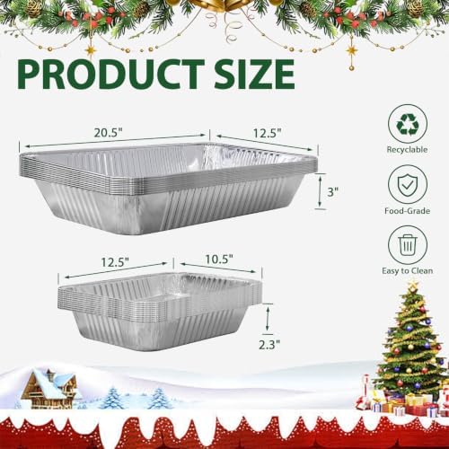 Aluminum Foil Pans 20 Pack, 9x13 10 Pack, 21x13 10 Pack, alternate view 2