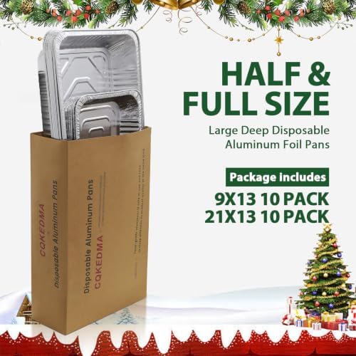 Aluminum Foil Pans 20 Pack, 9x13 10 Pack, 21x13 10 Pack, alternate view 6