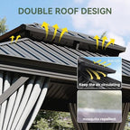 Aluminum Hardtop Gazebo 14X20 FT with Hidden Gutter System, Grey in 14X20 FT in Grey, alternate view 4