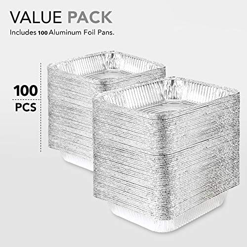 Aluminum Pans 9x13 Disposable Foil Baking Pans (Pack Of 100) - Half Size Steam Table Deep Pans - Tin Foil Pans, alternate