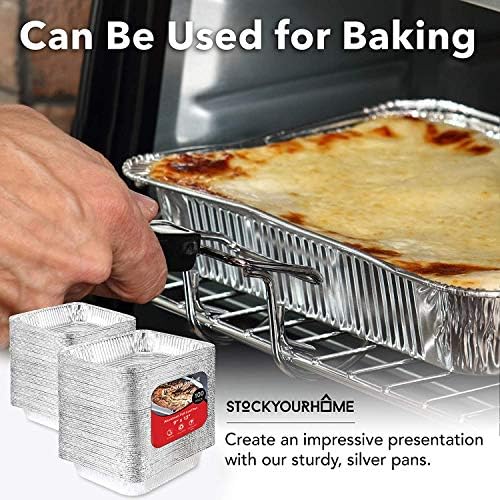 Aluminum Pans 9x13 Disposable Foil Baking Pans (Pack Of 100) - Half Size Steam Table Deep Pans - Tin Foil Pans, alternate