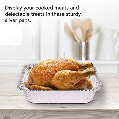 Aluminum Pans 9x13 Disposable Foil Pans (10 Pack) - Half Size Steam Table Deep Aluminum Trays - Tin Foil, alternate view 2