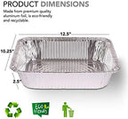 Aluminum Pans 9x13 Disposable Foil Pans (10 Pack) - Half Size Steam Table Deep Aluminum Trays - Tin Foil, alternate view 3
