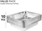 Aluminum Pans 9x13 Disposable Foil Pans (10 Pack) - Half Size Steam Table Deep Aluminum Trays - Tin Foil, alternate view 4