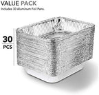 Aluminum Pans 9x13 Disposable Foil Pans (30 Pack) - Half Size Steam Table Deep Trays - Tin Foil Pans Great for, alternate