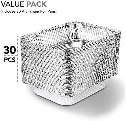 Aluminum Pans 9x13 Disposable Foil Pans (30 Pack) - Half Size Steam Table Deep Trays - Tin Foil Pans Great for, alternate