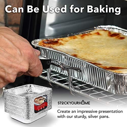 Aluminum Pans 9x13 Disposable Foil Pans (30 Pack) - Half Size Steam Table Deep Trays - Tin Foil Pans Great for, alternate