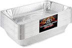 Aluminum Pans Disposable (50 Pack W/Lids), 21x13 Pans