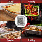 Aluminum Pans Disposable (50 Pack W/Lids), 21x13 Pans, alternate view 6