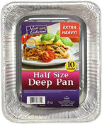 Aluminum Pans Half Size, 9X13, Extra Heavy Duty Disposable Foil Pans For Baking (10 Pack) Roasting & Chafing