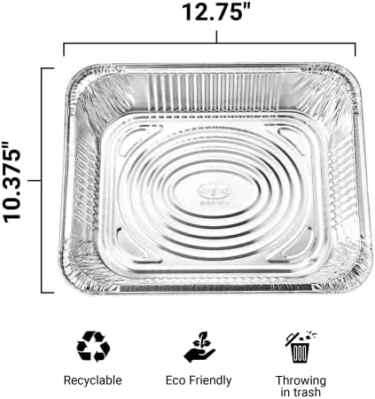 Aluminum Pans Half Size, 9X13, Extra Heavy Duty Disposable Foil Pans For Baking (10 Pack) Roasting & Chafing, alternate view