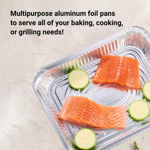 Aluminum Pans Half Size, 9X13, Extra Heavy Duty Disposable Foil Pans For Baking (10 Pack) Roasting & Chafing, alternate view