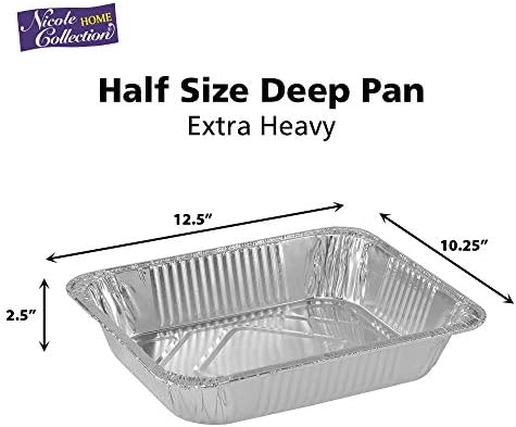Aluminum Pans Half Size, 9X13, Extra Heavy Duty Disposable Foil Pans For Baking (20 Pack) Roasting & Chafing, alternate view