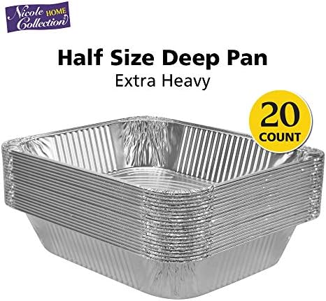 Aluminum Pans Half Size, 9X13, Extra Heavy Duty Disposable Foil Pans For Baking (20 Pack) Roasting & Chafing, alternate view