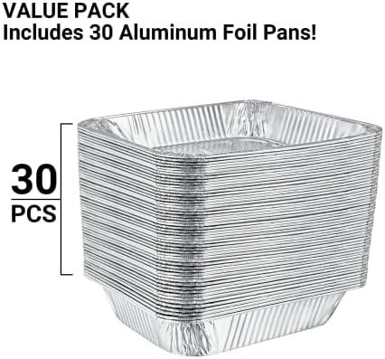 Aluminum Pans Half Size, 9X13, Extra Heavy Duty Disposable Foil Pans For Baking (30 Pack) Roasting & Chafing, alternate view