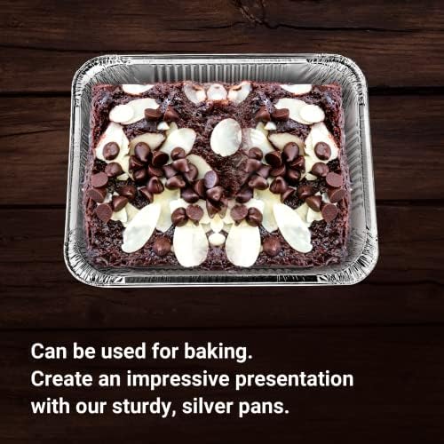 Aluminum Pans Half Size, 9X13, Extra Heavy Duty Disposable Foil Pans For Baking (30 Pack) Roasting & Chafing, alternate view