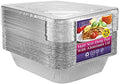 Aluminum Pans With Lids Half Size 9x13 Extra Heavy Duty, Disposable Foil Pans For Baking (25 Sets) in Silver