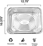 Aluminum Pans With Lids Half Size 9x13 Extra Heavy Duty, Disposable Foil Pans For Baking (25 Sets) in Silver, alternate view