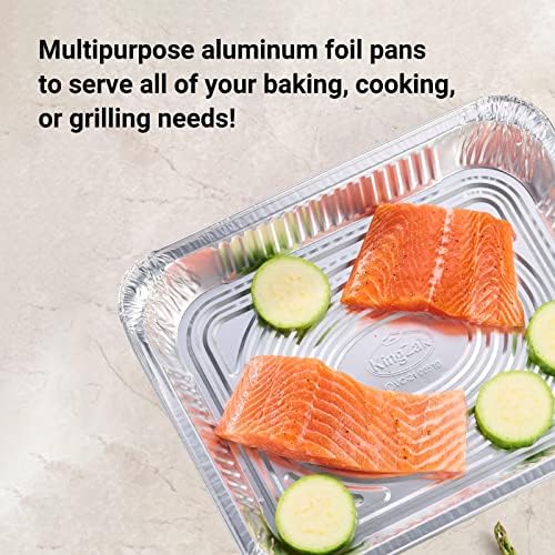 Aluminum Pans With Lids Half Size 9x13 Extra Heavy Duty, Disposable Foil Pans For Baking (25 Sets) in Silver, alternate view