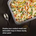 Aluminum Pans With Lids Half Size 9x13 Extra Heavy Duty, Disposable Foil Pans For Baking (25 Sets) in Silver, alternate view