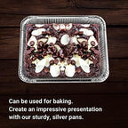 Aluminum Pans With Lids Half Size 9x13 Extra Heavy Duty, Disposable Foil Pans For Baking (25 Sets) in Silver, alternate view