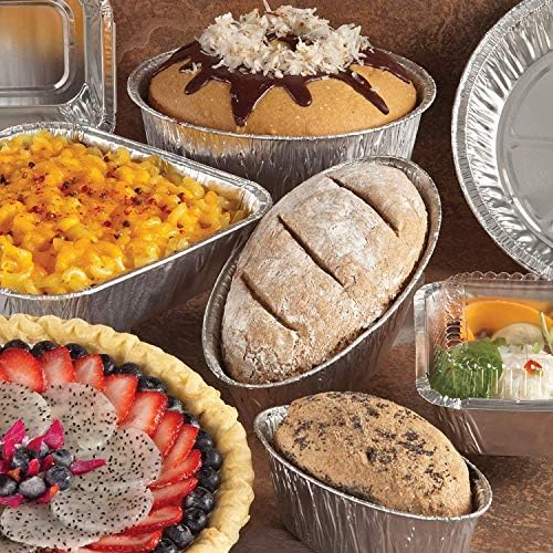 Aluminum Pans With Lids Half Size 9x13 Extra Heavy Duty, Disposable Foil Pans For Baking (25 Sets) in Silver, alternate view