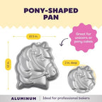 Aluminum Party Pony Cake Pan, Made Without PFAS in One Size in Silver, alternate view 3