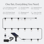 Ambience Hybrid Outdoor String Lights - Dual Plug and Solar Powered Waterproof LED Light String for Outside - 27, alternate