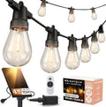 Ambience Hybrid Outdoor String Lights - Dual Plug and Solar Powered Waterproof LED Light String for Outside